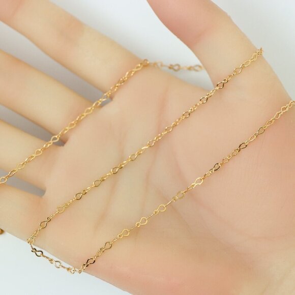 "Elegant Rose Gold Twisted Link Chain Necklace for Minimal Styling , XPNL0173 - Picture 4 of 12